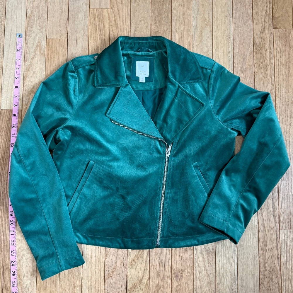 Green Velvety Moto Jacket - Lauren Conrad